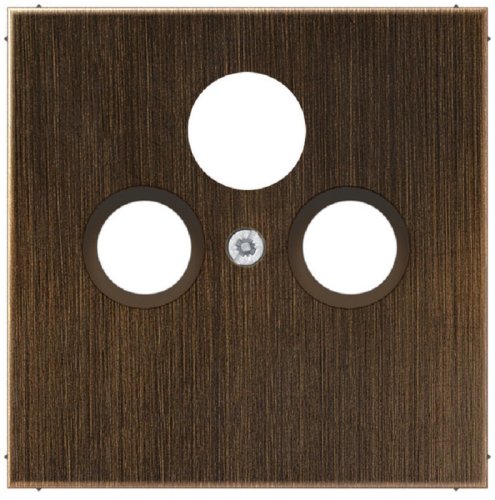 Лицевая панель Jung LS990 metal для 3-м. розетки TV+R+SAT античная латунь картинка